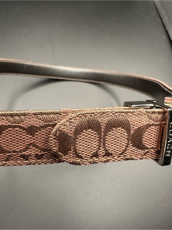 Coach Signature Jacquard Reversible Belt – Y2K Vintage, Brown/Black, Silver Buck main image 8